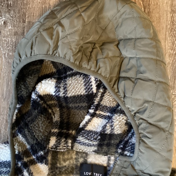 Love Tree Green and White Plaid Teddy Jacket - Picture 5 of 6